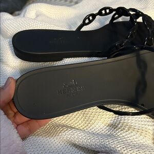 Hermes Black Chain Sandals